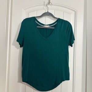 Green Short-Sleeve Blouse